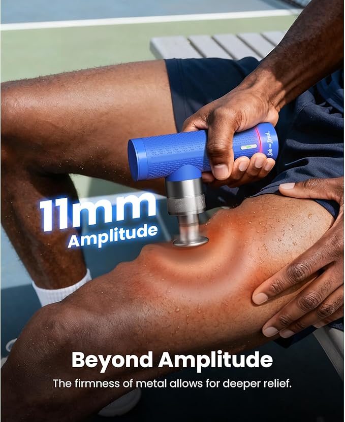 BOB AND BRAD A7 Massage Gun with 11mm Amplitude and Metal Head, Mini Massage Gun Deep Tissue Portable, Professional Muscle Massager for Pain Relief, Gift for Dad Mom
