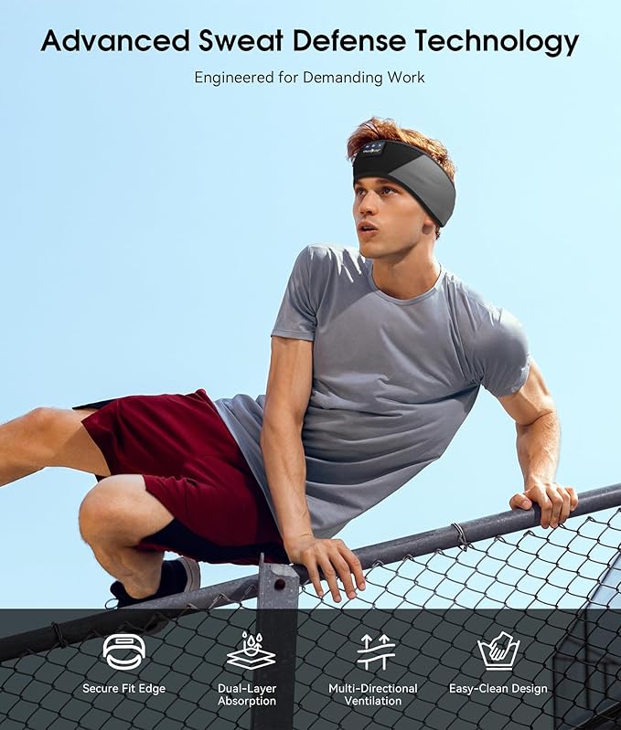 MUSICOZY Sleep Headphones Bluetooth 5.4 Headband, Wireless Earphones Music Sleep Earbuds Sleeping Eye Mask with HD Stereo Speakers for Workout Running Travel Yoga, Ideal Gifts for Women Men