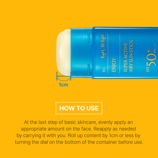 SCINIC Enjoy Super Active Airy Sun Stick SPF50+ PA++++ 0.53oz (15g) | Strong UV Protection Anytime, Anywhere Air-light, Clear | Korean Skincare