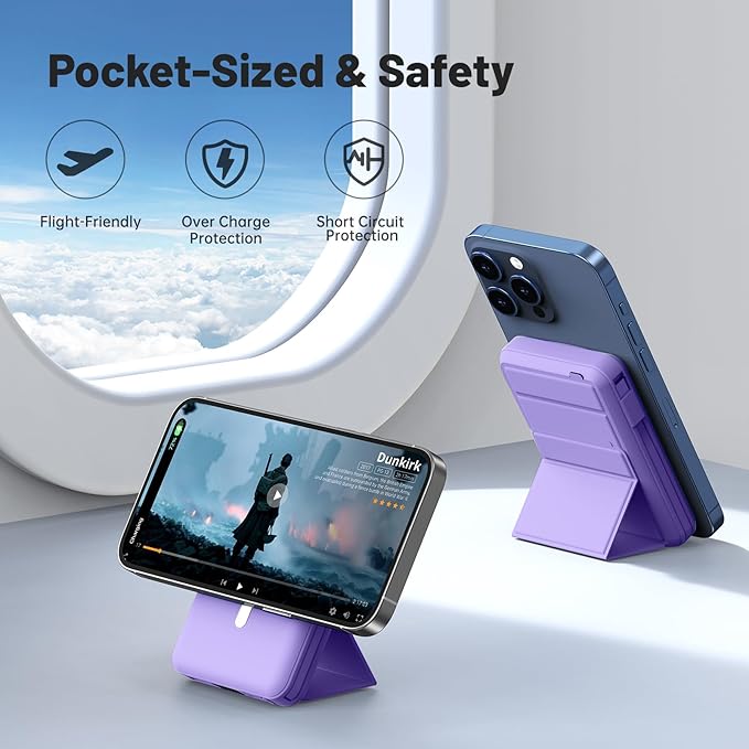 Azmuth for Magsafe Battery Pack, 10000mAh Magnetic Power Bank 22.5W PD Fast Charging with LED Display Wireless Portable Charger for Magsafe with Stand for iPhone 17/16/15/14/13/12/Pro/Pro Max