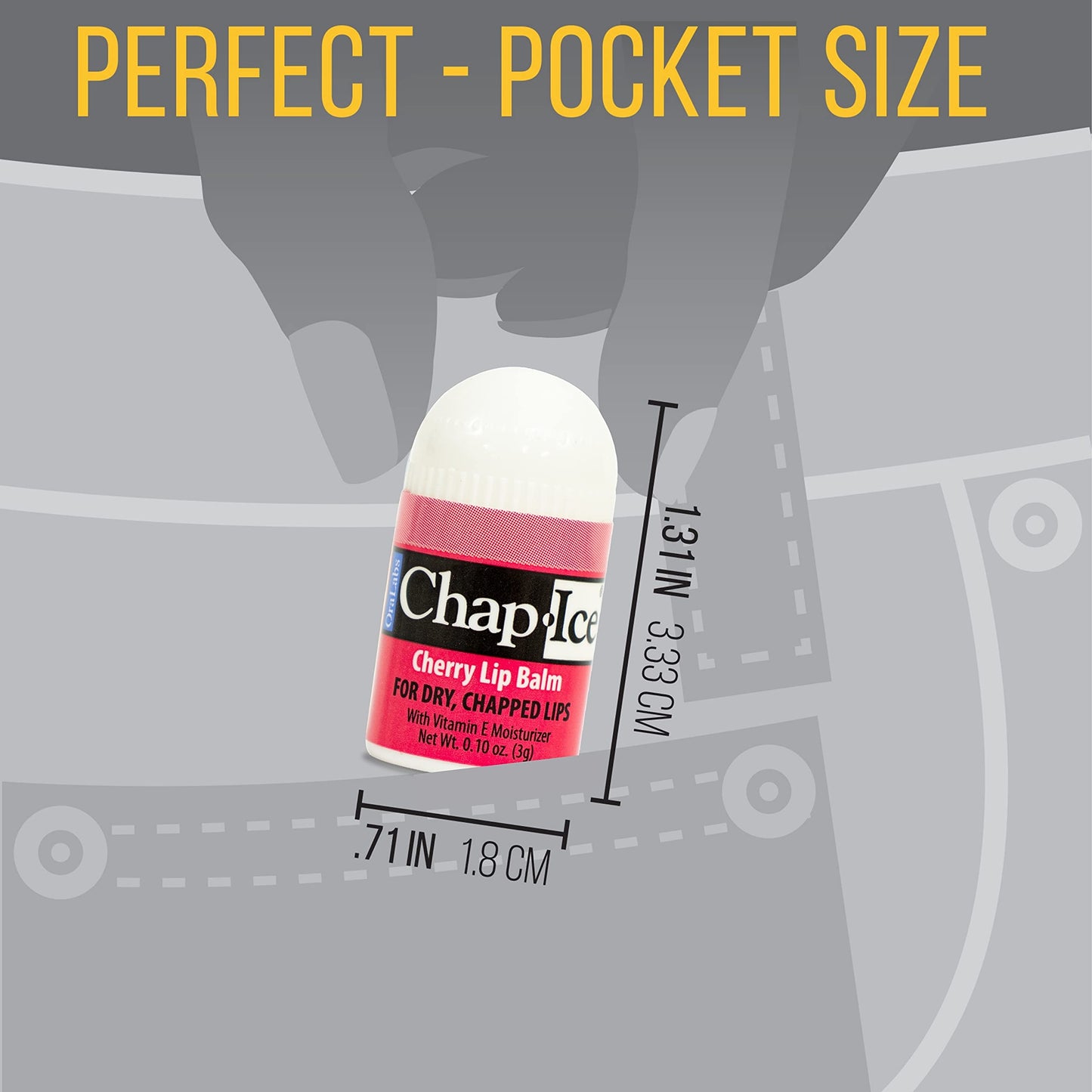 Chap-Ice® | 12-Count Mini Cherry Lip Balm Pack Fortified with Vitamin E for Dry, Cracked Lips | Made in USA | Cherry Flavor (0.10oz/3g Each)