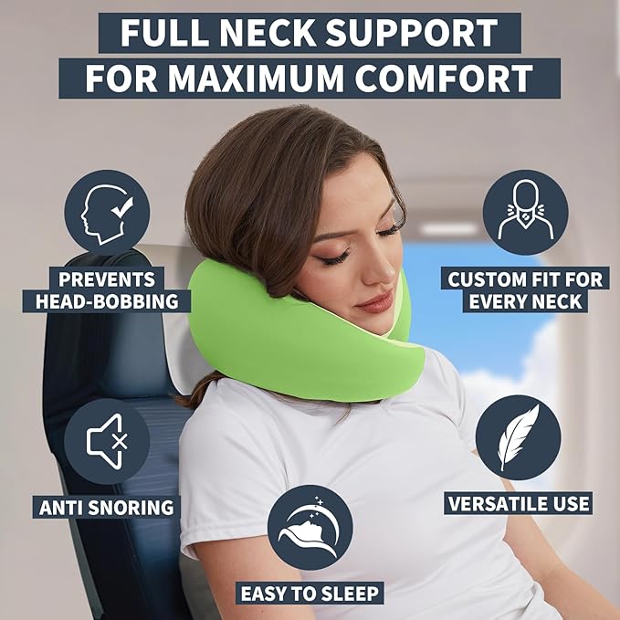 Airplane Pillow Travel Accessories for Neck Pain Relief Memory Foam Pillows Essentials Women Cervical Rest Soft