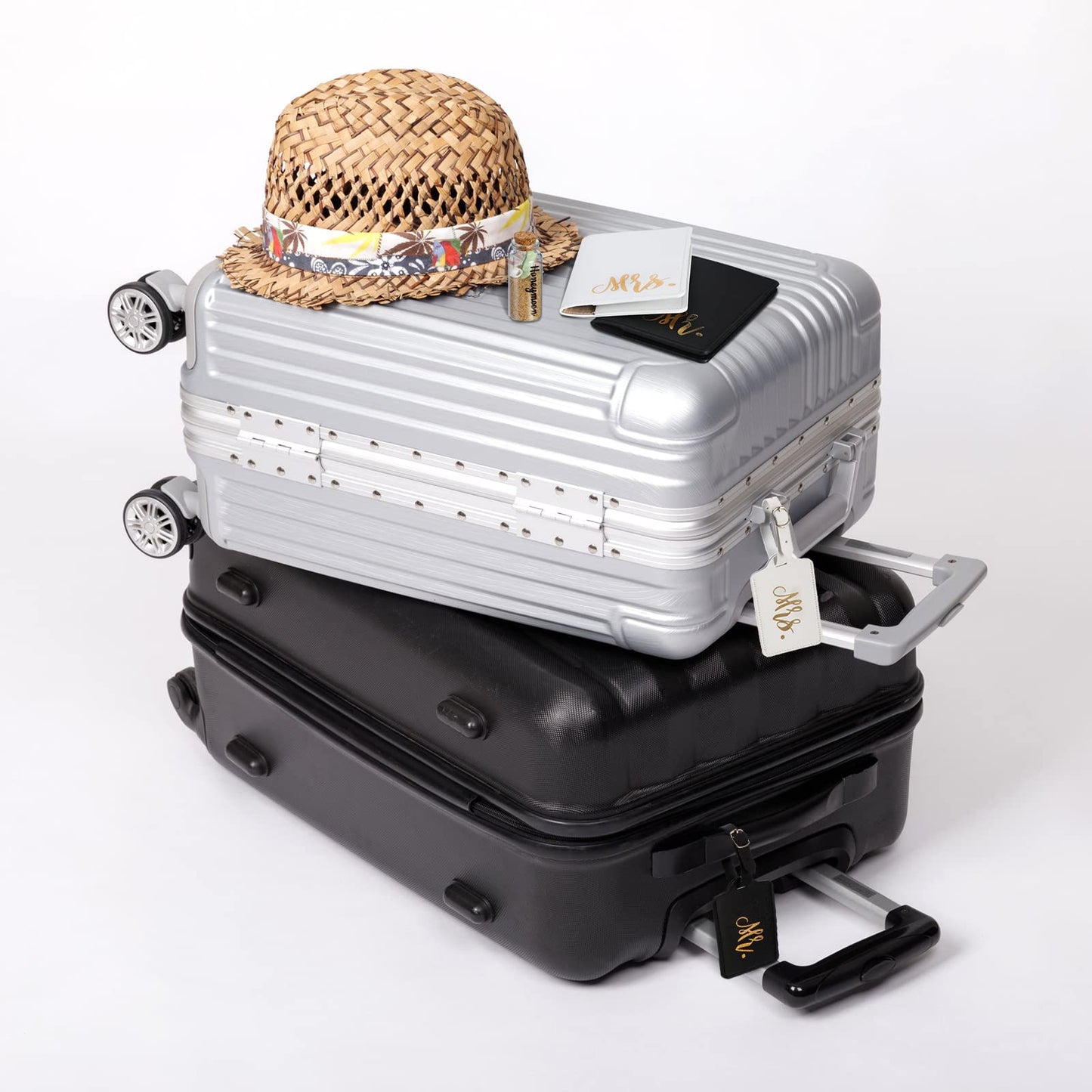 5 Pcs Mr and Mrs Passport Holder Cover Travel Luggage Tag Honeymoon Couple Gift