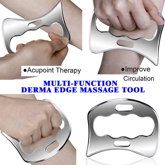 BYYDDIY 2 in 1 Stainless Steel Muscle Scraper Tools Set Gua Sha Massage Scraper Scraping Tool