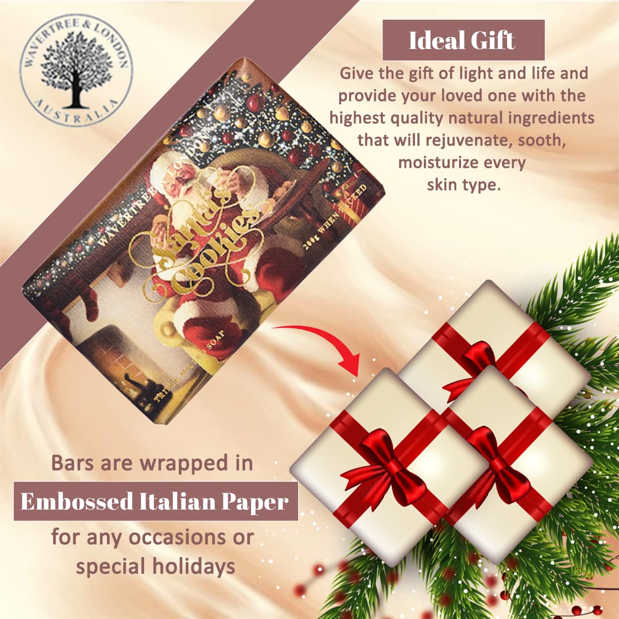 Wavertree & London English Rose Scented Natural Soap Bars for Women & Men (8 x 7oz) – Moisturizing Triple-Milled Soap Bars Enriched with Shea Butter – Plant-Based Bath & Body Bar for All Skin Types