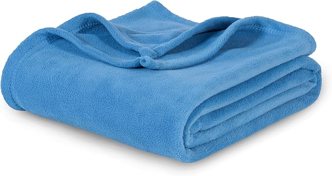 Berkshire Blanket Microfleece Twin Size Bed Blanket Royal Blue, Lightweight Soft Breathable Plush Micro Fleece Blanket for Bed Couch Sofa, 60x92 Inches