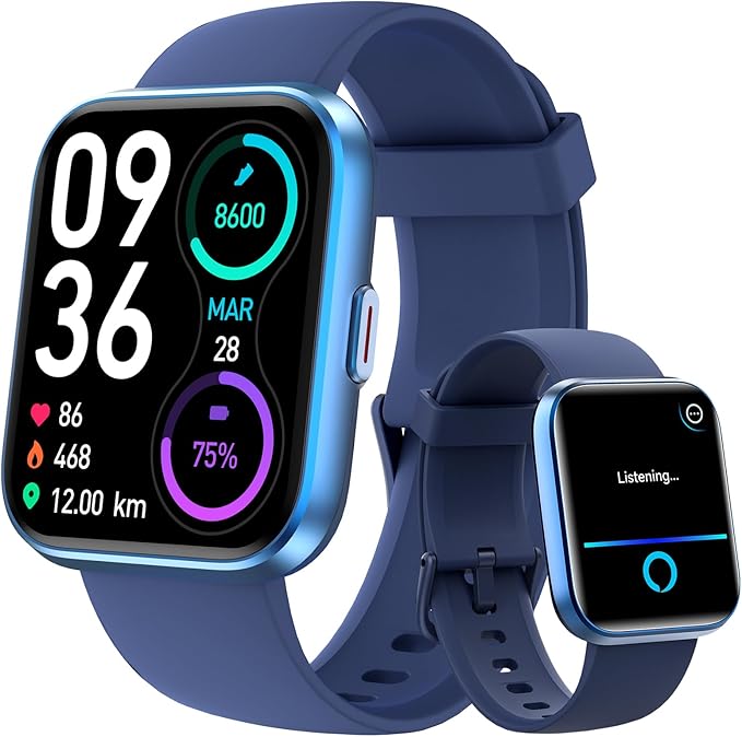 aeac Smart Watch Fitness Watch for Men Women, Alexa Built-in & Stable Bluetooth Call, with Heart Rate/SpO2/Sleep Monitor, 100 Sports, IP68 Waterproof Smartwatches for iOS Android