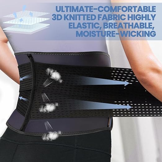 Back Brace Lower Back Pain Relief & Posture Corrector Back Support Breathable Soft Mesh Design,Adjustable Lumbar Support for Men & Women Relief from Sciatica, Scoliosis, S (Waist: 21.7"-31.5")