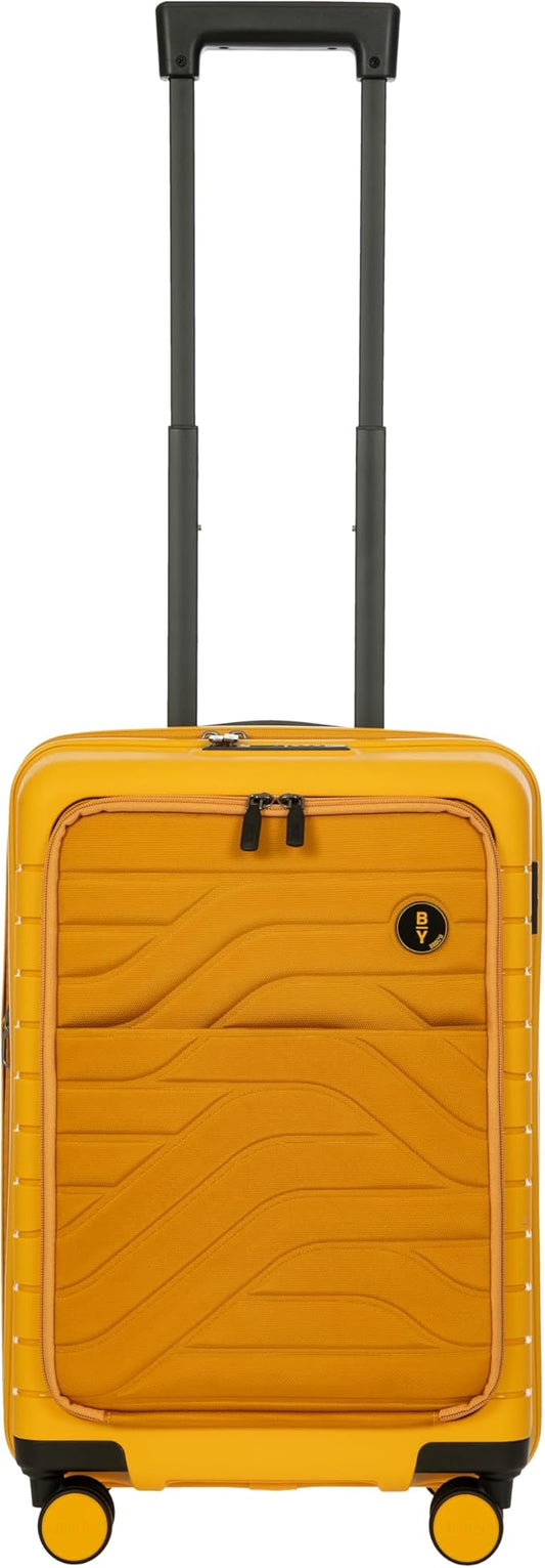 Bric's B|Y Ulisse Spinner Suitcase - 21 Inch Carry-On Luggage - Hard Exterior and TSA-Approved Lock - Mango
