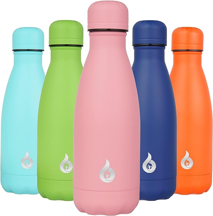 BJPKPK 12oz Insulated Stainless Steel Water Bottles Travel Sports Water Bottles,Light Pink