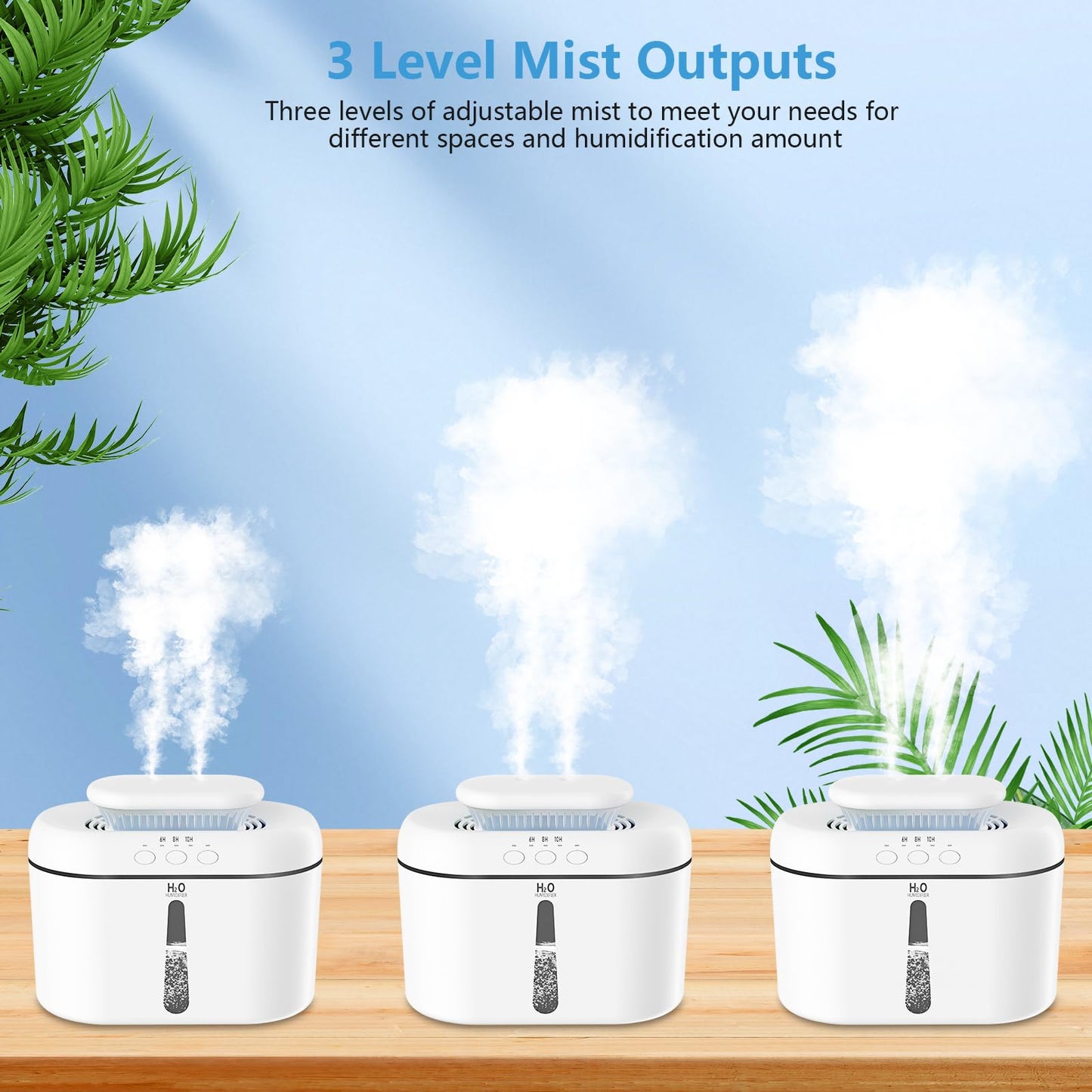 SZO Humidifiers for Bedroom, 2.5L Capacity, Auto Shut-Off, Easy to Fill & Clean, 16 dB Quiet Ultrasonic Humidifier for Large Room, Plants, Baby Nursery, Indoor, Night Light