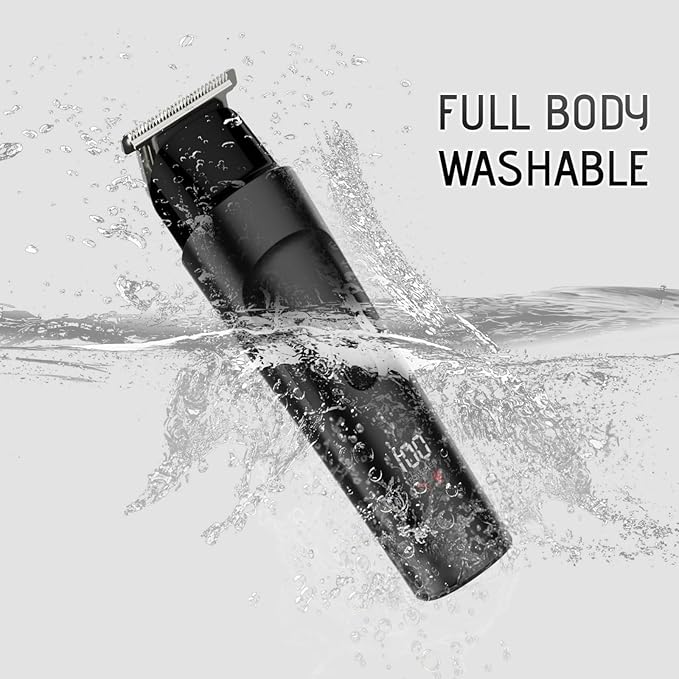 Beard Trimmer for Men 13 Pieces Grooming Kit, Cordless Hair Clippers, Men's Hair Trimmer for Nose Ear Face Mustache & Body Trimmer, Waterproof, with LED Display, Gifts for Men, Black