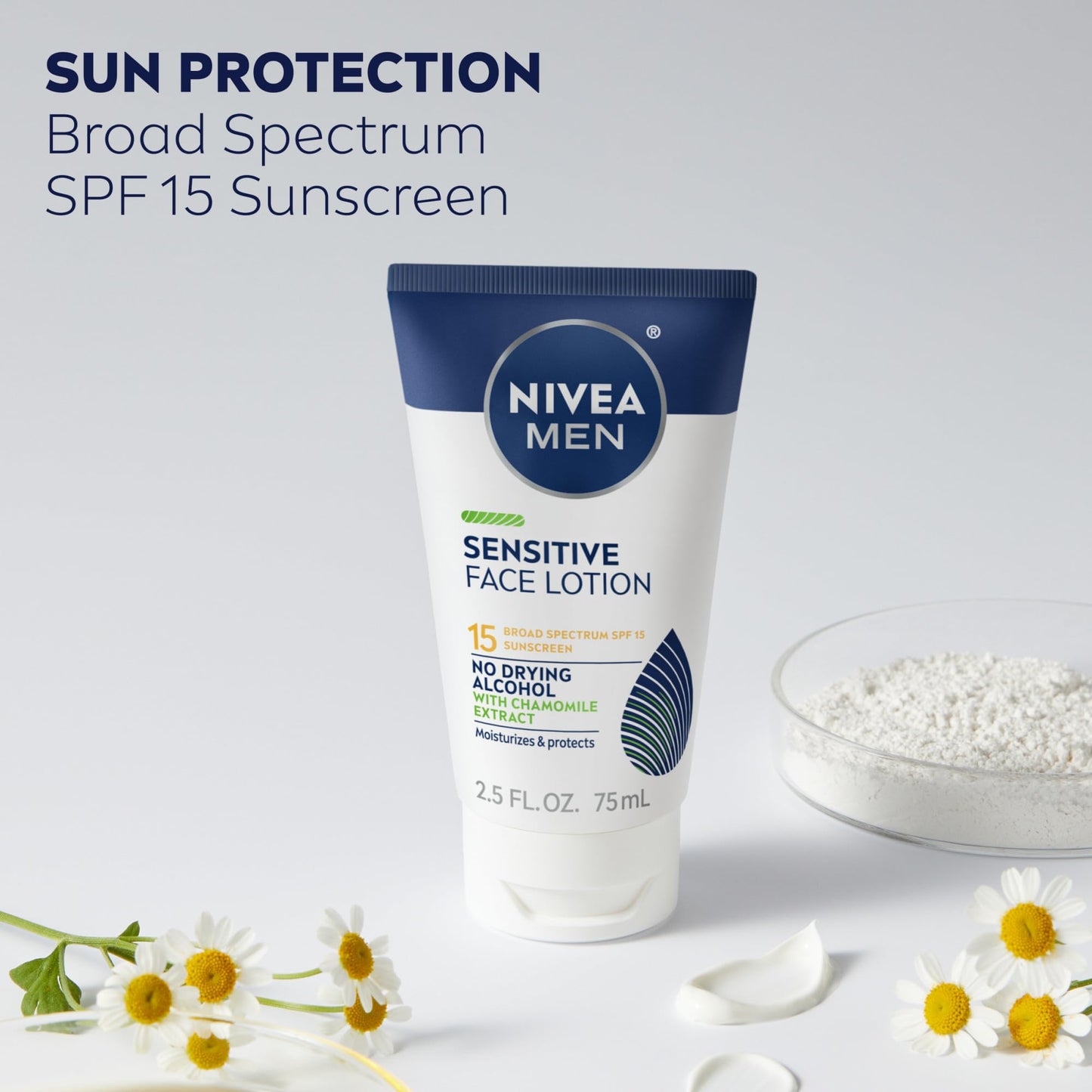 NIVEA MEN Sensitive Skin Care Set for Men, Face Wash, 5 Fl Oz + Body Wash, 16.9 Fl Oz + Shave Gel, 7 Oz + Soothing Post Shave Balm, 3.3 Fl Oz + Face Lotion SPF 15, 2.5 Fl Oz