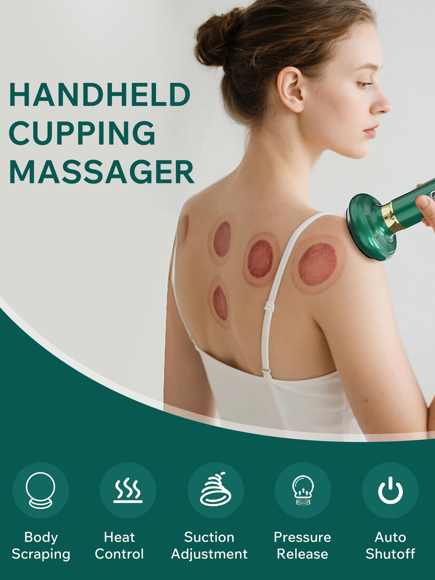 cilotus Handheld Cupping Massager with 12 Adjustable Suction Levels, Rechargeable Cordless Design for Lymphatic Drainage and Anti Cellulite Tool, Cellulite Remover for Legs, Arms, Shoulders