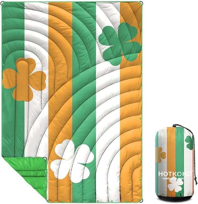 Camping Blanket,Puffy Printed Camp Blankets Lightweight Packable for Outdoor Camping,Traveling, Stadium, Hiking, Picnics