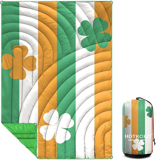 Camping Blanket,Puffy Printed Camp Blankets Lightweight Packable for Outdoor Camping,Traveling, Stadium, Hiking, Picnics