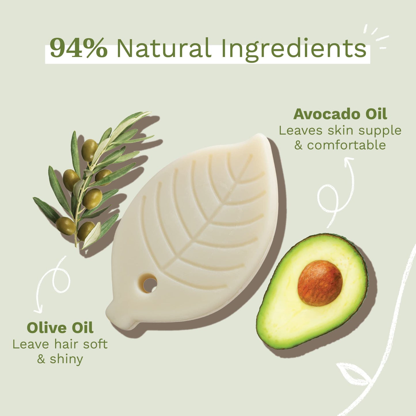 Mustela Solid Shampoo & Body Cleansing Bar for Baby, Kid & Adult - with Avocado Oil & Olive Oil - Fragrance-Free, Plastic-Free, Vegan & Biodegradable Formula - 2.64 oz.