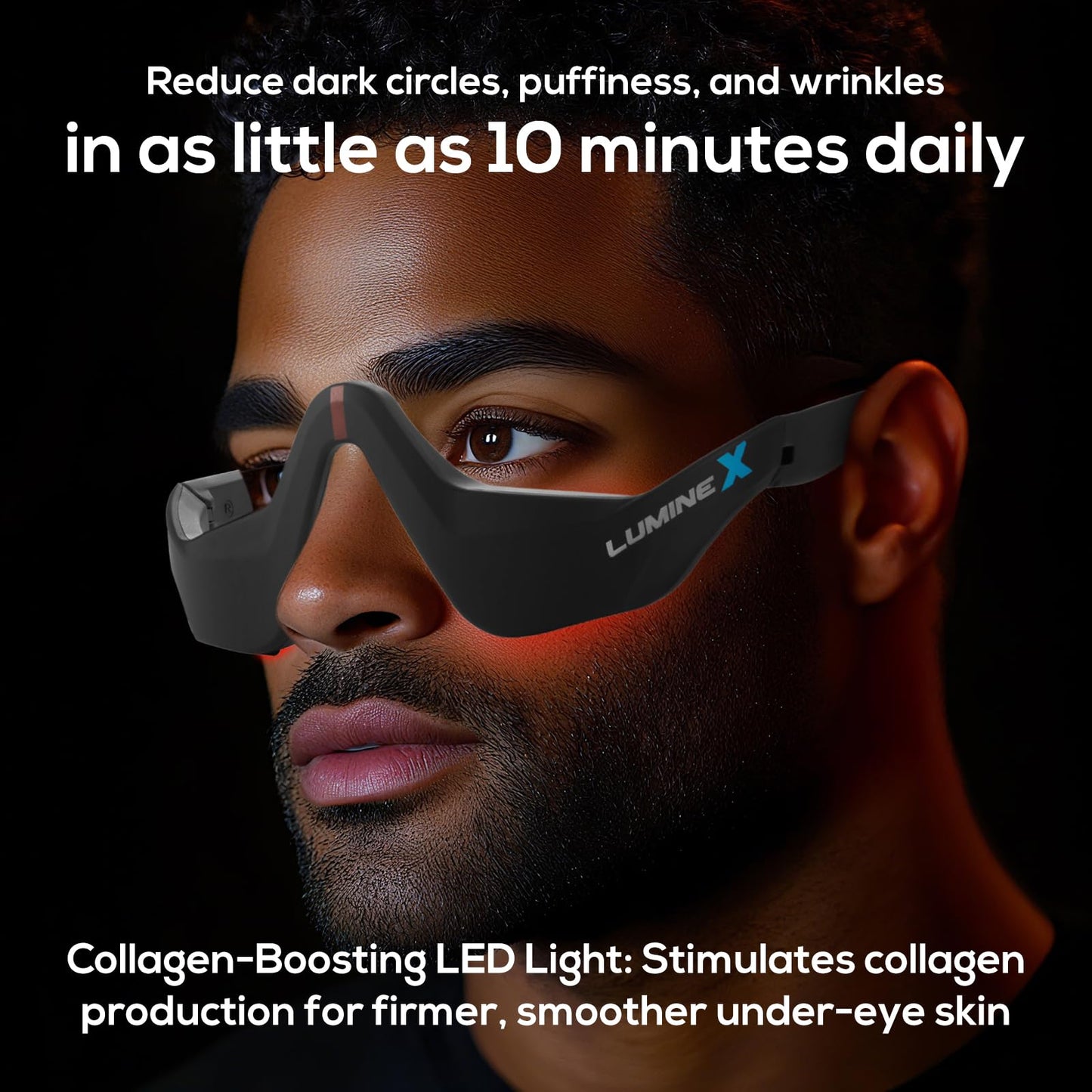 Under-Eye Red Light Therapy Device, & Microcurrent Eye Massager, Puffiness, Eye Bags - Red Light Therapy Glasses for Reducing Wrinkles and Fine Lines