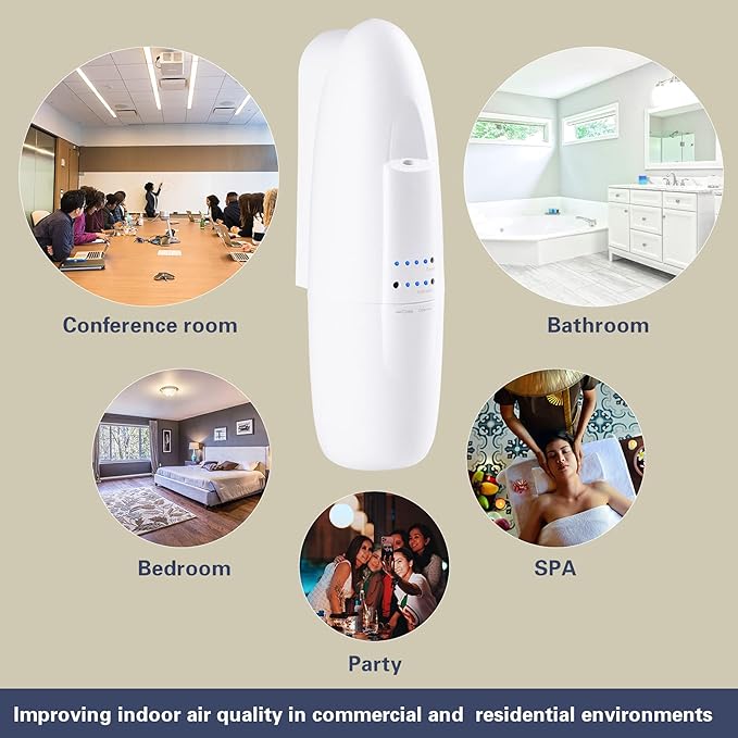 Smart Waterless Essential Oil Diffuser, Scent Air Machine with Cold Air Technology, Plug-in Wall Diffuser 100ml, Portable-Professional-Aromatherapy Diffuser for Home, Large Room