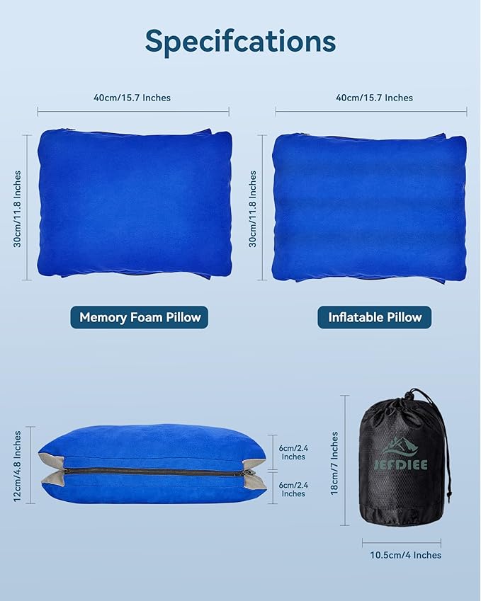 JefDiee Lumbar Support Pillow with Memory Foam and Washable Cover Travel Lumbar Pillow for Car, Office Chair Back Support Office Chair Back Support for Reducing Lower Back Pain(Azure, Standard)