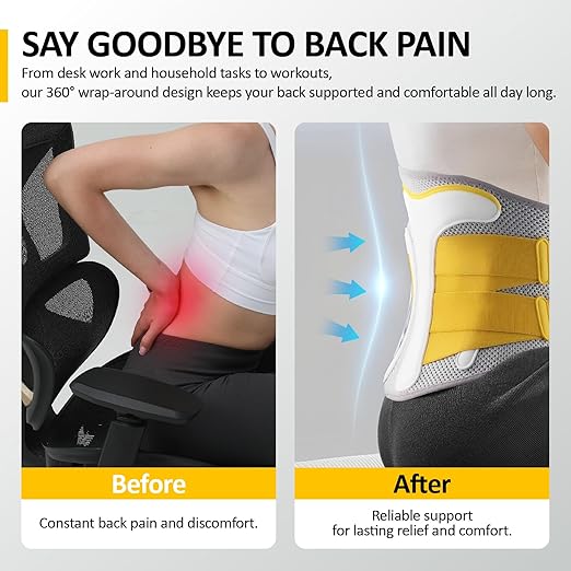 Back Brace for Men Lower Back Pain Relief, Breathable Back Support Brace for Women, Adjustable Lumbar Support Belt for Herniated Disc, Sciatica, Scoliosis Pain Relief (XXXL:36.4"–55.1")