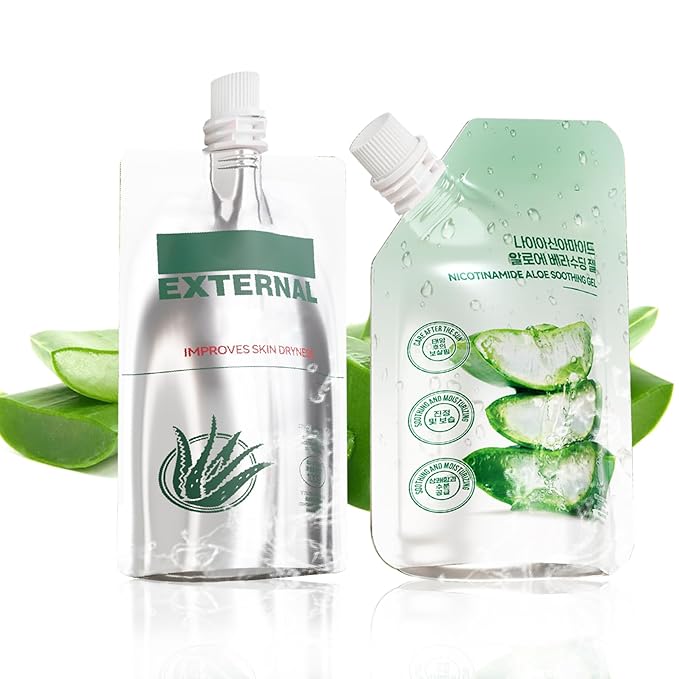 2PCS Moisturizing Gel for Face & Body,Non-sticky Gel After Sun Aloe Lotion Skin Care,Fast Absorbing Long Lasting Refreshing Hydrating Face Moisturizer for All Skin Types 010