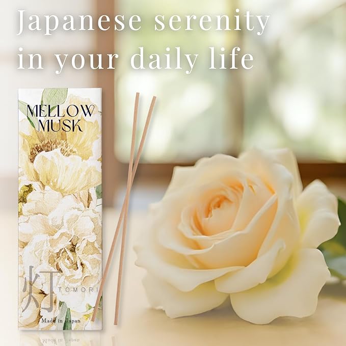 Luxury Japanese Incense Sticks 60sticks Mellow Musk White Musk Bergamot Vanila Coreless Low Smoke Natural Charcoal Free Non Toxic Aromatherapy Meditation Calming Stress Relief Relaxation Yoga TOMORI