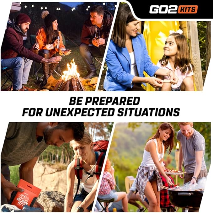 Advanced First Aid & Burn Kit, Comprehensive Burn First Aid Kit with Dressings, Burn Cream & Gauze, Portable First Aid Kit for Home, Office, Car & Travel, 5-Pack (BK35)