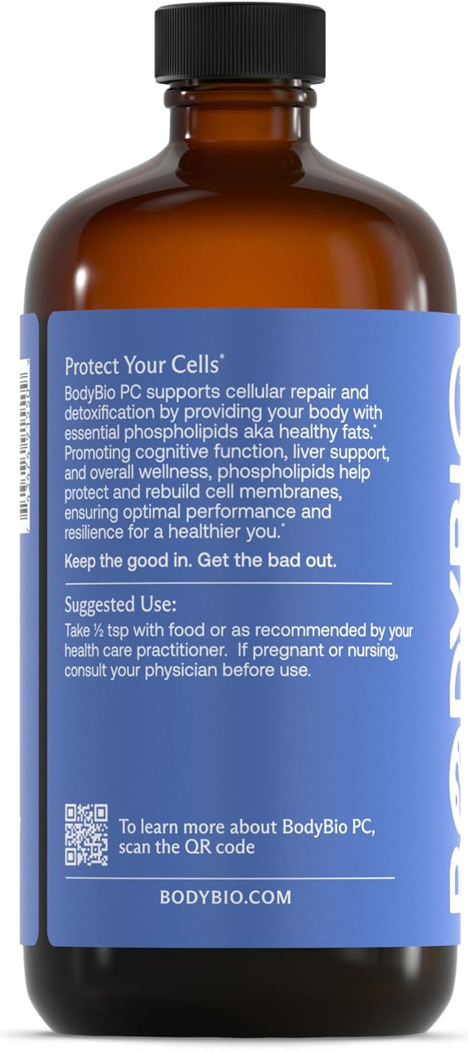 BodyBio PC - Phosphatidylcholine for Brain Health, Mental Clarity, Cognitive Function, Cellular Repair & Healthy Aging, Phospholipid Complex Supplement for Gentle Daily Detox