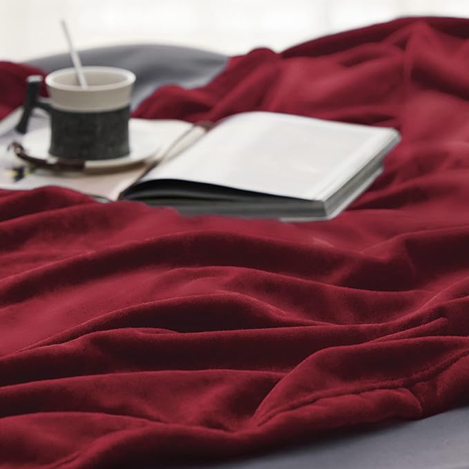 Bedsure GentleSoft Fleece Blankets King Size Burgundy - Bed Blanket Soft Lightweight Plush Cozy Fuzzy Luxury Microfiber, 108x90 inches