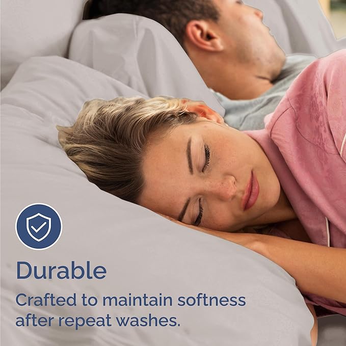 Bulk Case Pack of 12 Sheet Sets - (12) Complete Sheet Sets - Bulk King Bedding - Wholesale Case Pack for Hotels, Spa & Airbnbs - Deep Pocket & Wrinkle Free - Cooling & Breathable - King, Light Grey