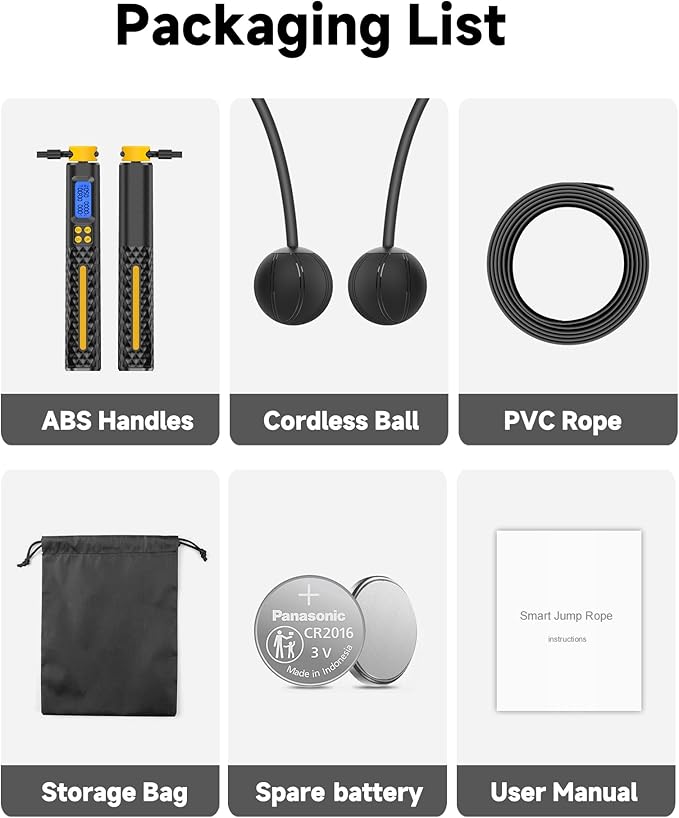 KINTHEA 2 in 1 Smart Jump Rope with Counter and LED Display, Cordless Jumping Rope with Counter for Women, Men, All Age, Adjustable Skipping Rope for Cardio Fitness in Limited Home Space & Outdoor