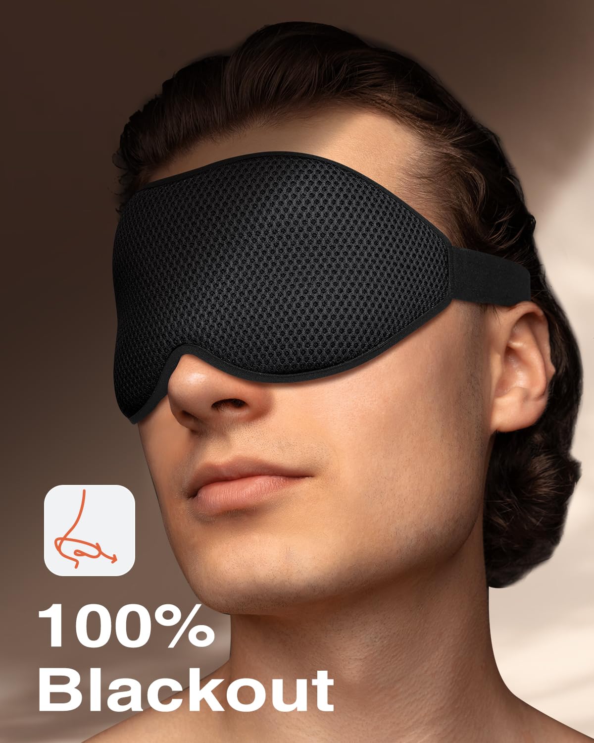 MABAO Sleep Mask for Side Sleeper, Eye Mask for Sleeping Women Men, 3D Contoured Cup No Eye Pressure 100% Light Blocking Sleeping Mask with Adjustable Strap Night Blindfold Flight, Travel, Nap, Black
