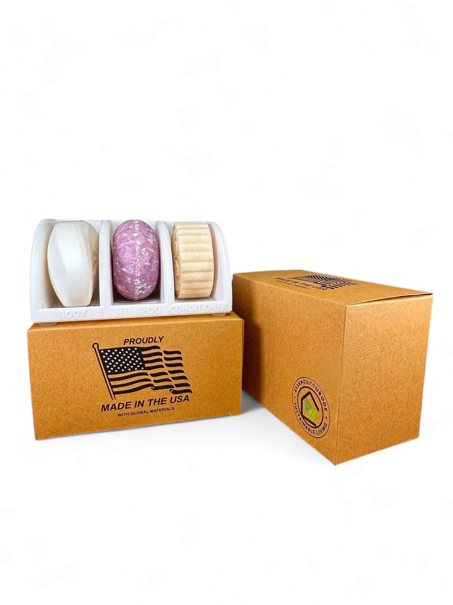 Solid Shampoo Bar Holder – Multi-Bar Soap Dish with Drainage – Soap Bar, Shampoo Bar and Conditioner Bar Bathroom Organizer – Keeps Bars Dry & Lasts Longer (White)