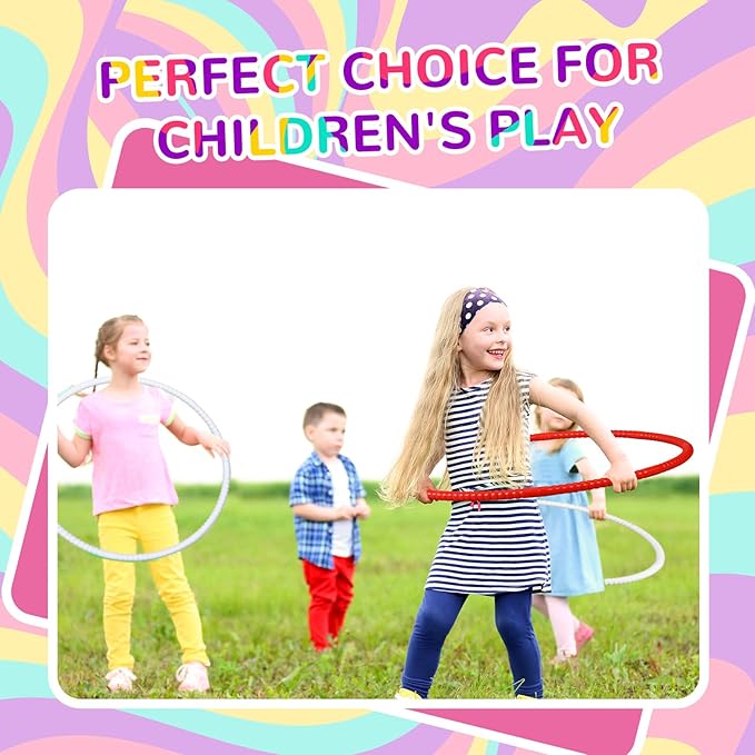 6 Pcs Exercise Hoop Detachable Fitness Rings Adjustable Plastic Toy Fitness Hoop Playground Toys Colored Circles for Teens Games Gymnastics Agility, 28 Inch(Red,White)