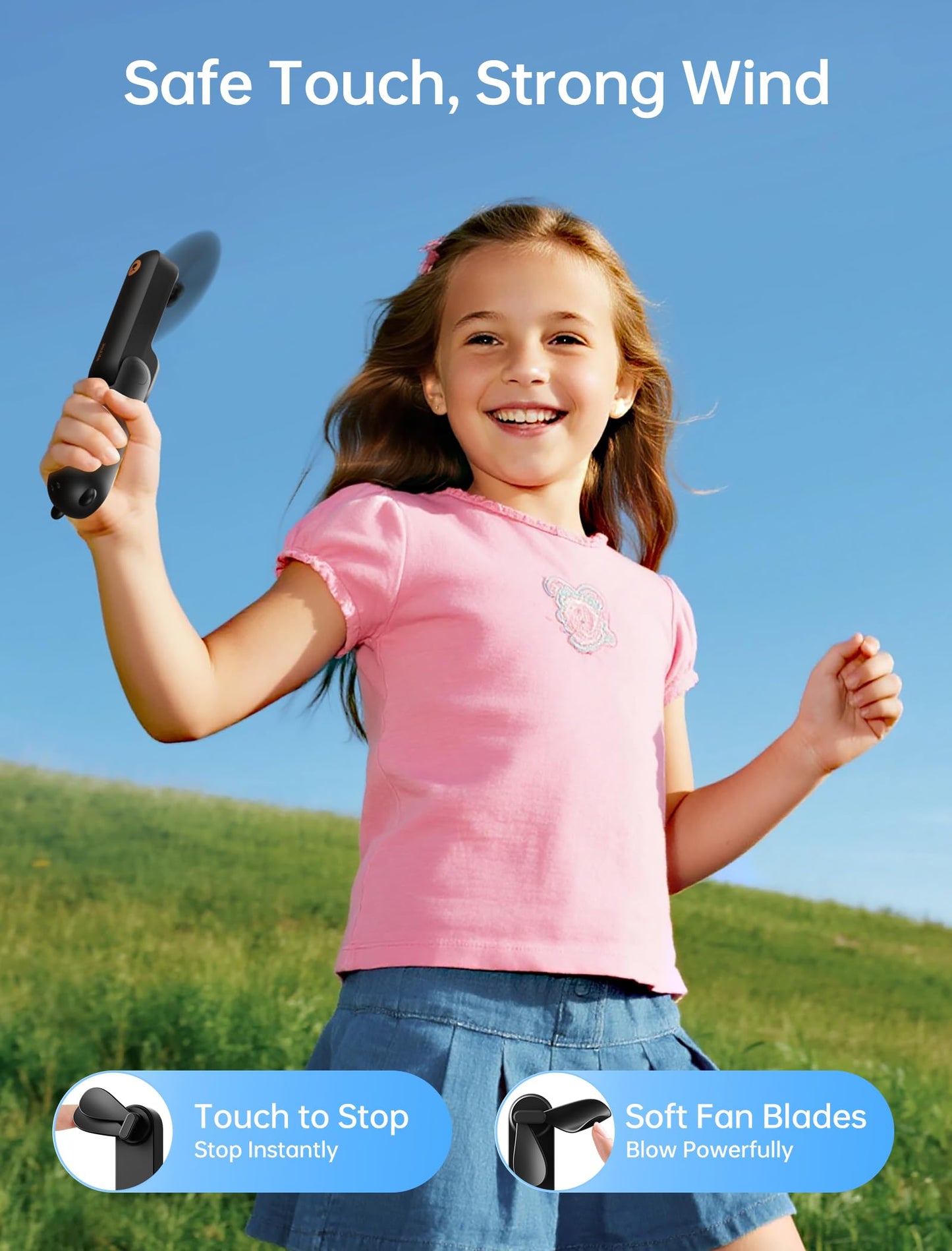 JISULIFE Handheld Fan with 4500 mAh Powerbank Max 37 Hours Runtime, Pocket Portable Battery Operated or USB Powered Folding Personal Fan, 3 Speeds, Gifts for Women Men Kids Gift for Festival-Black