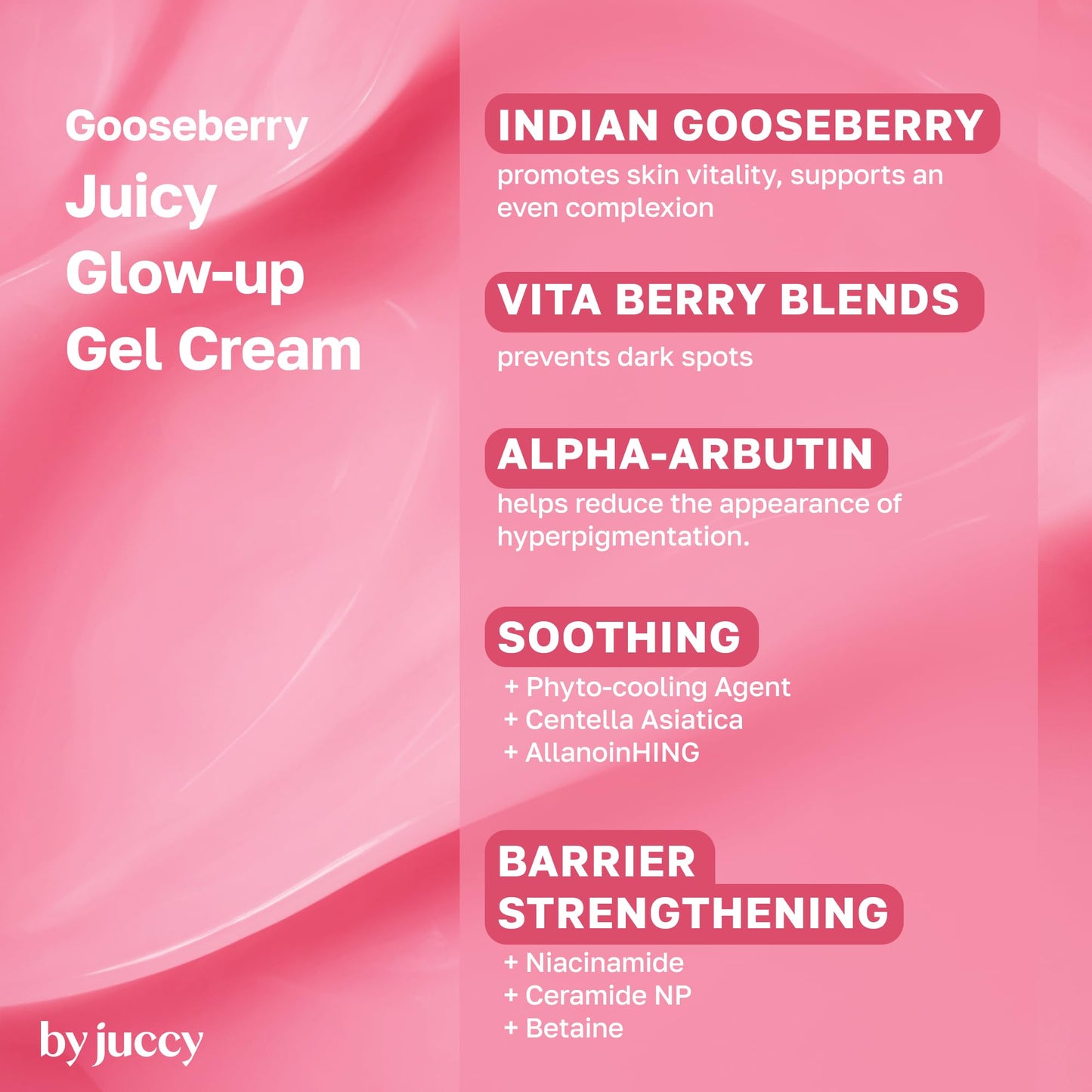 BYJUCCY Gooseberry Juicy Glow-up Gel CreamㅣDaily Hydration, Even Skin ToneㅣGooseberry, Alpha-Arbutin, Niacinamide, Centella AsiaticaㅣKorean Skin Care, Korean Moisturizer | By Juicy | 1.85 Fl.oz