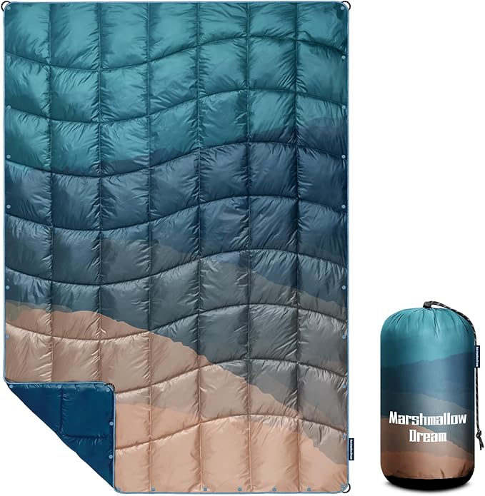 Camping Blanket, Packable Puffy Blankets Lightweight Windproof Waterproof for Outdoors,Hiking, Backpacking,Beach,Car,Picnic,Stadium