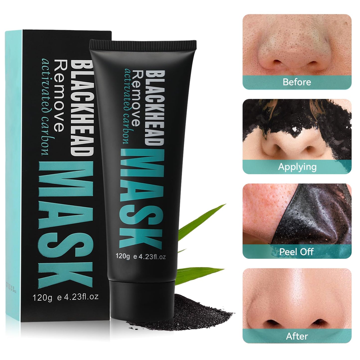 Blackhead Remover Mask,Deep Cleaning Black Charcoal Face Mask Peel Off,for Women and Men,Black Head Remover for Face,4.23 fl.oz.