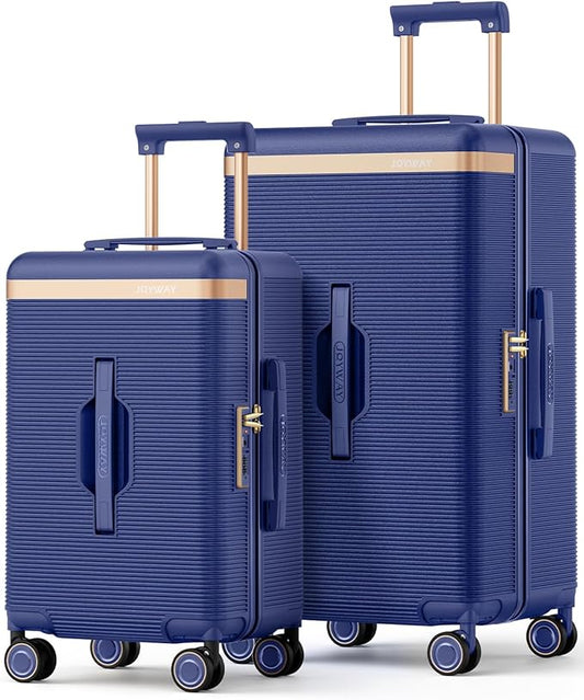 Joyway Luggage Sets 2 Piece, 22 Inch Carry On Luggage and 26 Inch Trunk Checked Luggage with Cup Holder, Lightweight Hardside Suitcase with Pressure-resistant Frame, Shock Absorbing Wheel and TSA Lock