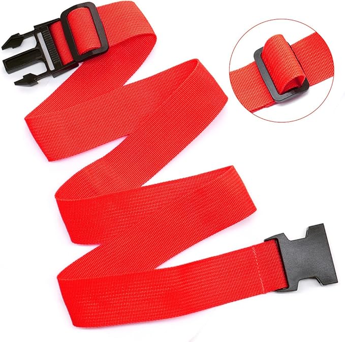 4Pack Luggage Straps for Suitcases, Travel Connector for Carry On Bag, Add Bag to Connect Two Suitcases, Adjustable Belt Attachment Accessories for Connect Your 3 Luggages, Red