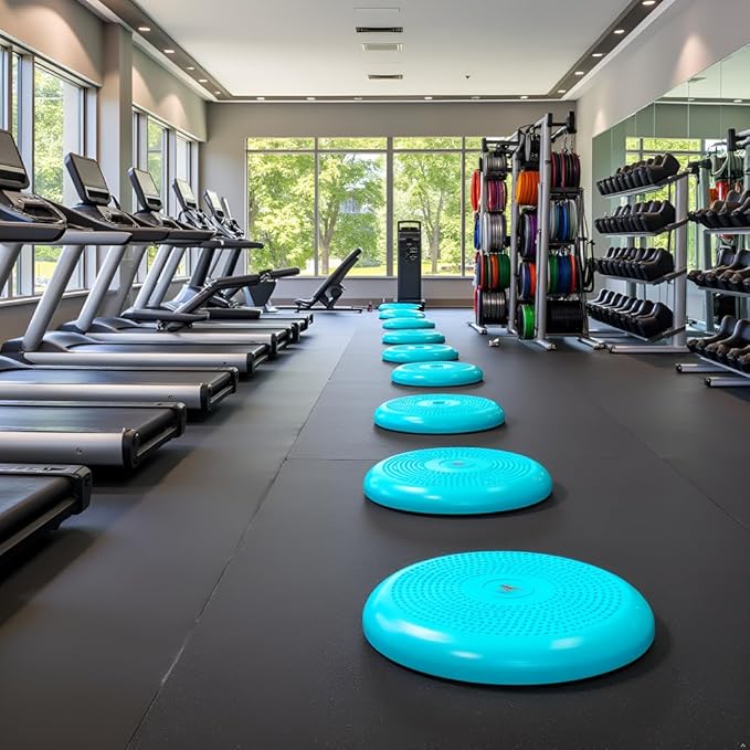 AppleRound Inflated Wobble Cushion with Hand Pump, Air Stability Board (Extra Thick), Core Balance Disc for Adults, Sensory Wiggle Seat for Kids, Flexible Seating for All Age, 13.5in / 34cm Diameter