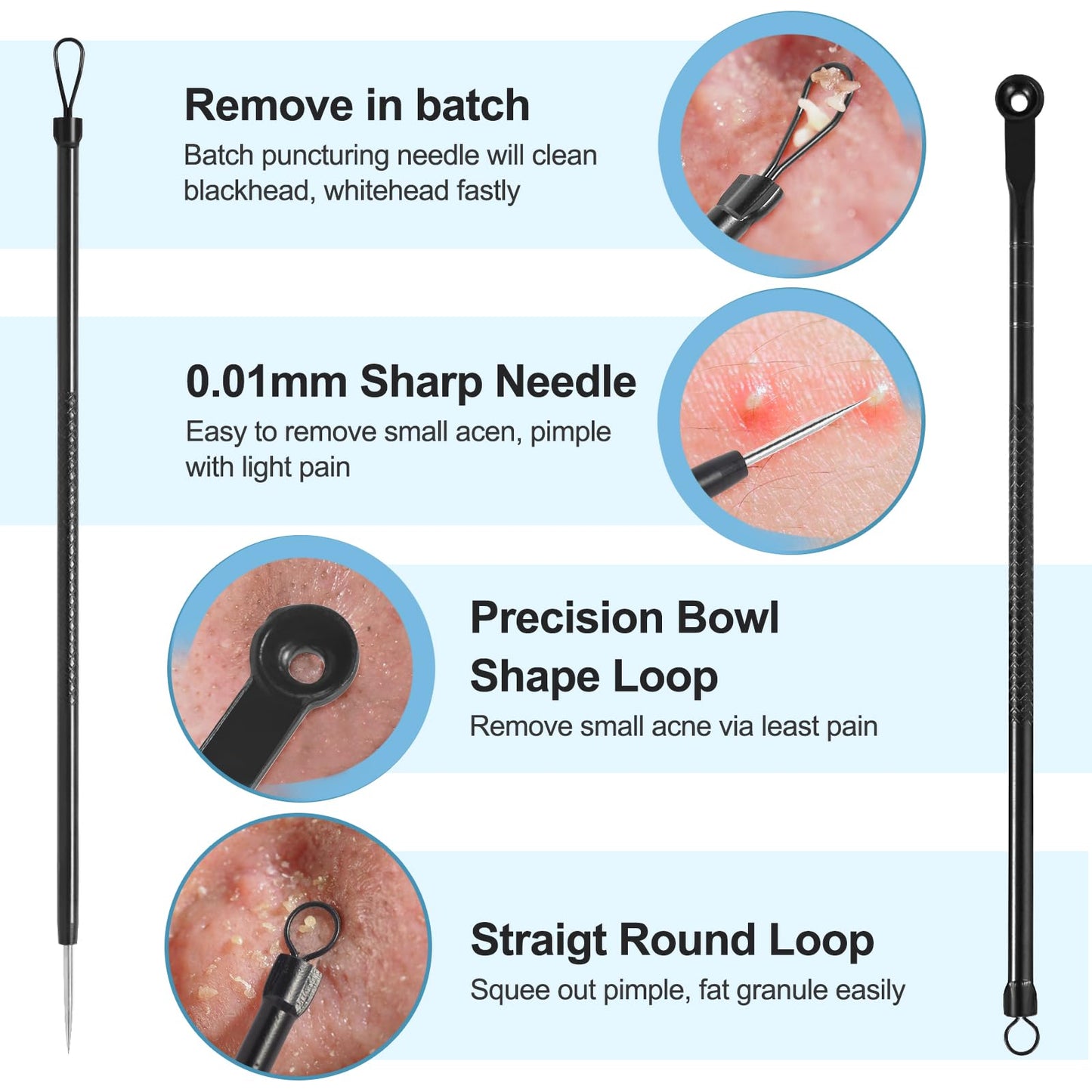 Blackhead Remover Tools Pimple Popper Tool Kit, Comedones Extractor Acne Removal Kit for Blemish, Black Head Remover for face Risk Free Treatment for Whitehead Popping