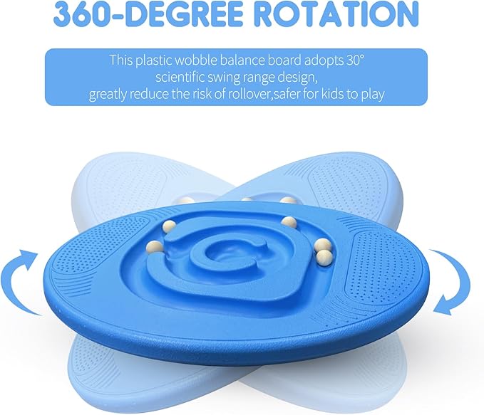 Kids Maze Balance Board - Wobble Trainer for Ski Surf Snowboard, Non-Slip Sensory Rocker Ages 3-12, Core Therapy & Skate Prep