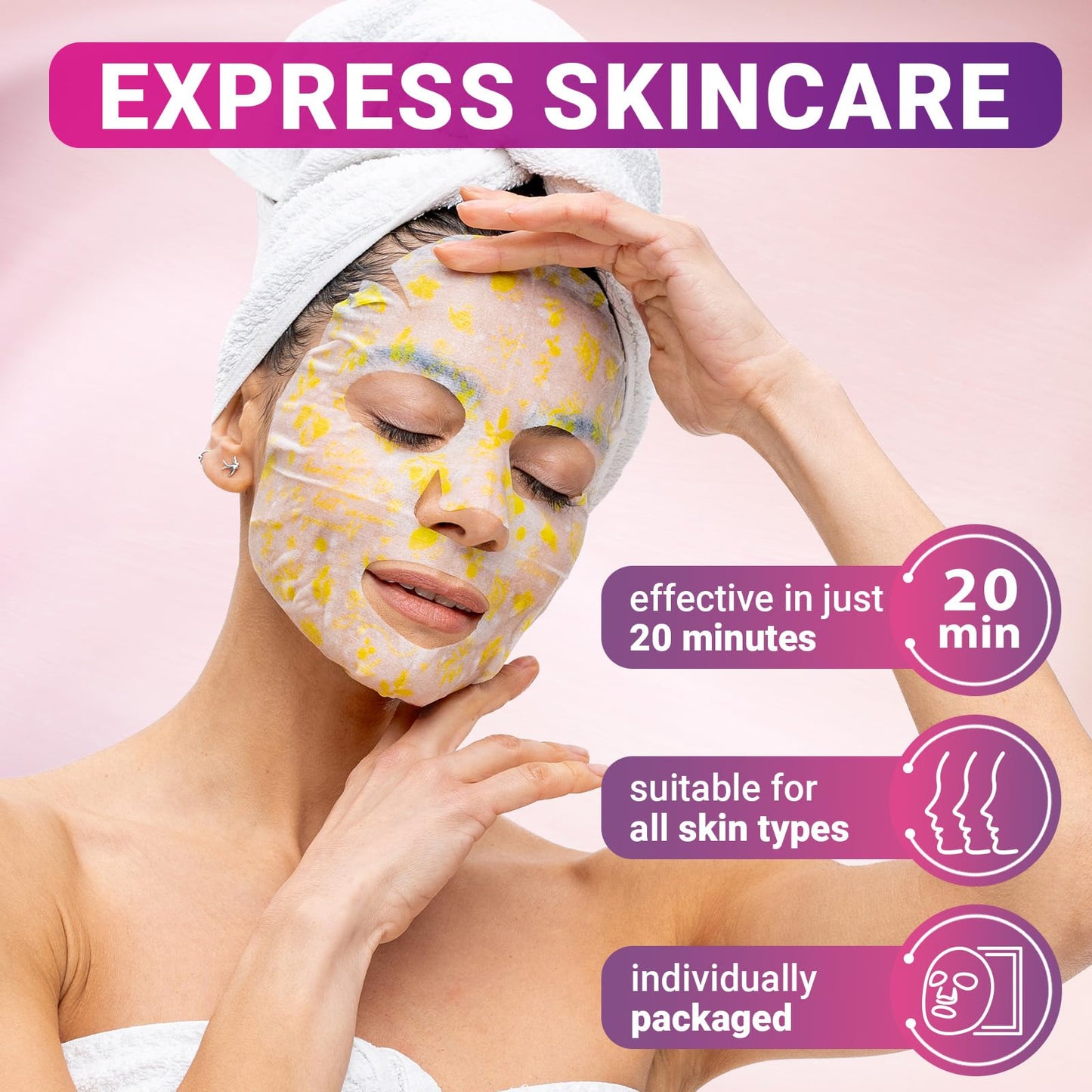 VIABEAUTY 6 Pack of Sheet Face Masks Skincare - Collagen Face Mask Sheets with Hyaluronic Acid, Vitamin C, Snail Mucin - Facial Sheet Mask for Hydrating, Moisturizing, Rejuvenating