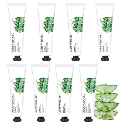 8PCS Organic Aloe Vera Gel for Face & Body,Moisturizing Non-sticky Pure Aloe Gel After Sun Aloe Lotion Skin Care,Fast Absorbing Long Lasting Refreshing Hydrating Face Moisturizer for All Skin Types C