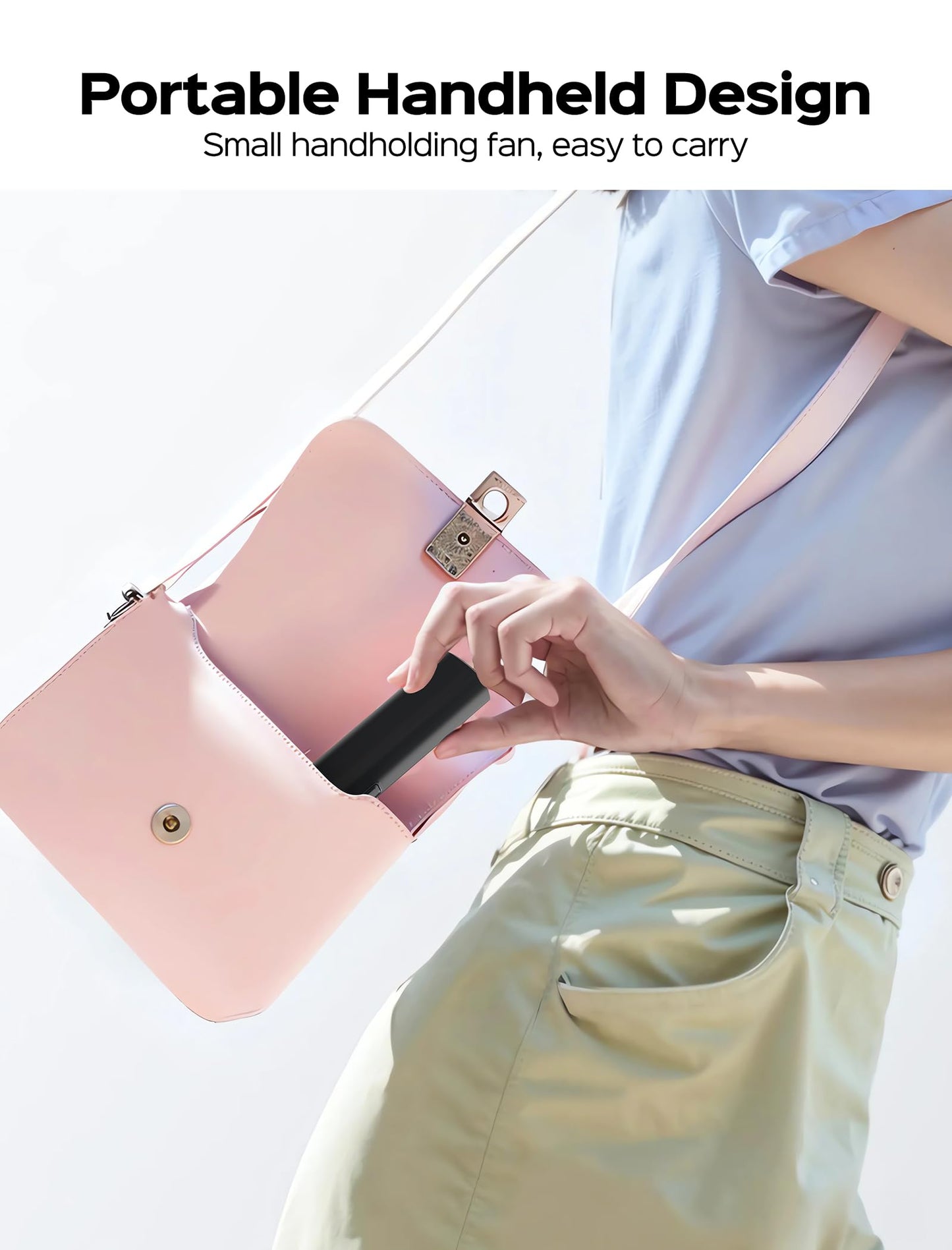 Portable Handheld Fan with Digital Display,High Speed 10000 RPM USB Rechargeable Mini Personal Fan, 4000mAh Battery, Hand Held Cooling for Travel/Camping/Outdoor - Grey (Ideal Gift for Women & Men)