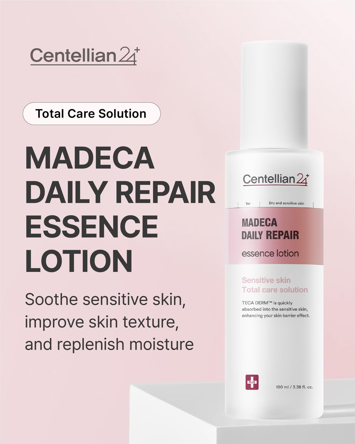 CENTELLIAN 24 Madeca Daily Repair Essence Lotion (3.38fl oz) - Deep Hydration & Soothing for Sensitive Skin, Lightweight, Non-Irritating, Korean Skin Care. TECA DERM, Centella Biome Water.