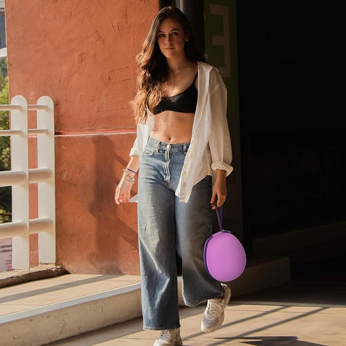 Comecase Universal Headphone Case Comepatible with JBL/for Beats/for Sony/for Bose/for Apple AirPods Max Over Ear Headphone and More, Travel Carrying Box for Bluetooth Wireless Headset -Purple