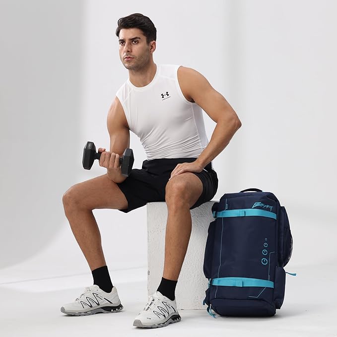 BE SMART 40L Extra Large Gym Backpack for Men, Big Gym Bag with Shoes Compartment, Waterproof Heavy Duty Duffel Bags, Men's Workout Backpacks for Outdoor Sport,Hiking,Camping,Travel